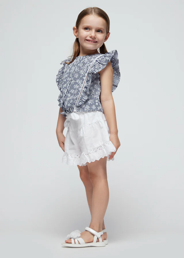 Conj. Bluson rayas y short c/ cinto - Imagen 4