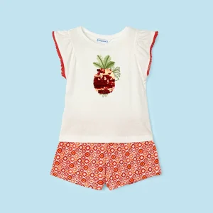 Conj. short estampado piña granadina