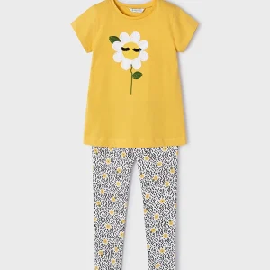 Conj. Leggings daisy miel