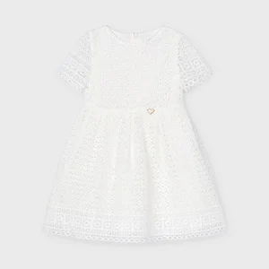 Vestido guipur crudo