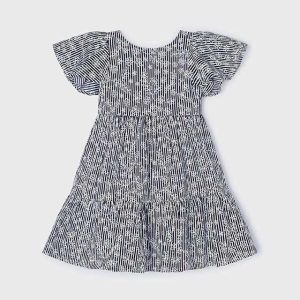 Vestido bordado rayas tinta