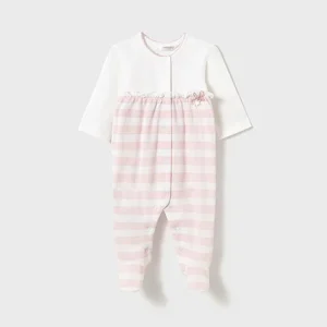Mameluco stripes rosa baby