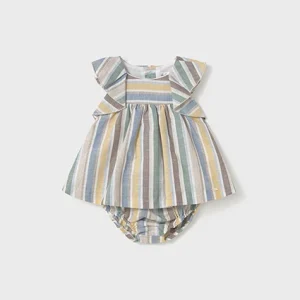 Vestido rayas lino multicolor