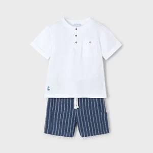 Conj. bermuda rayas midnight azul