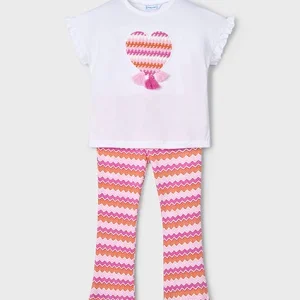 Conj. Leggings tobillero flare orquidea