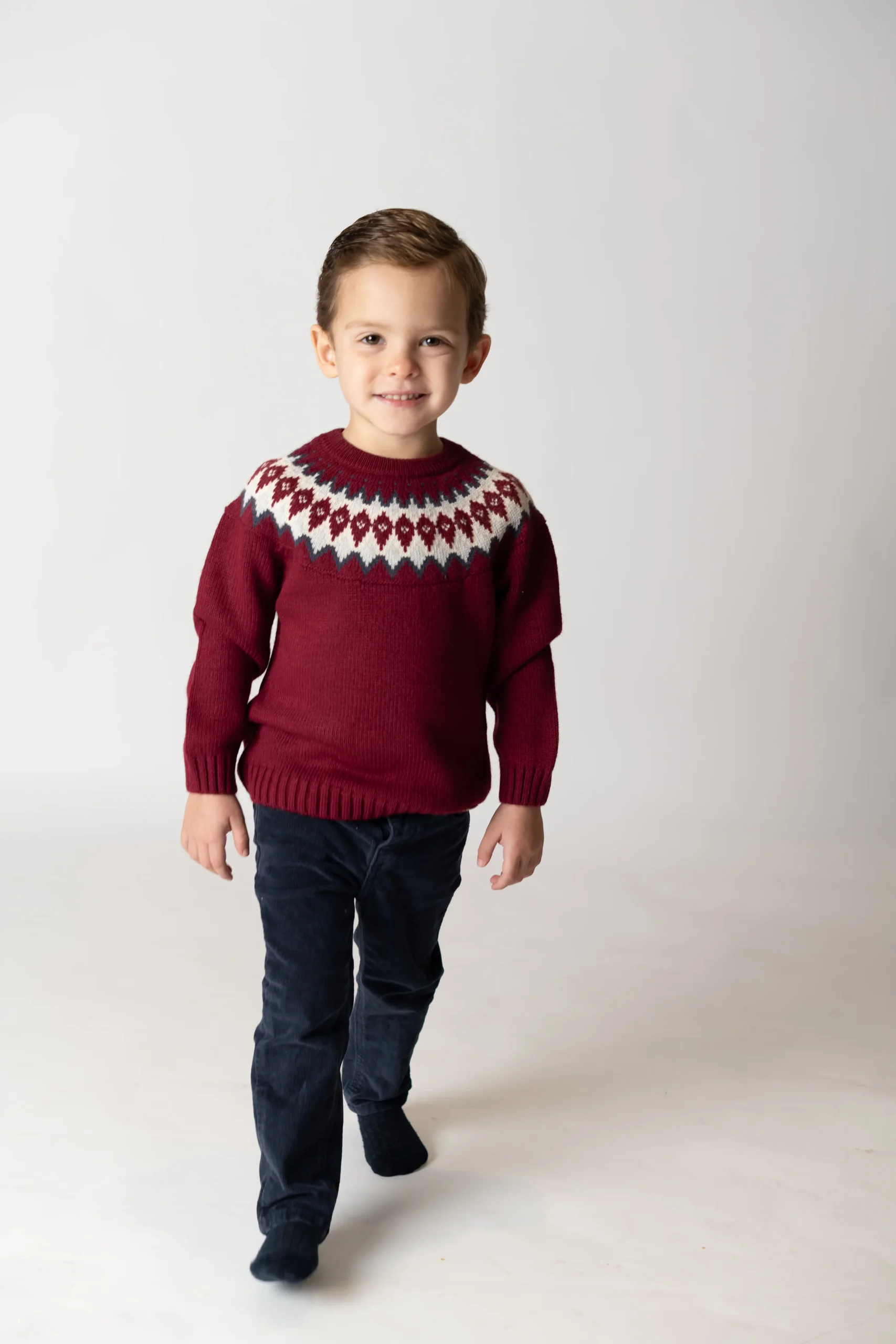 JERSEY JACQUARD "SHERWOOD" BURDEOS - Imagen 4