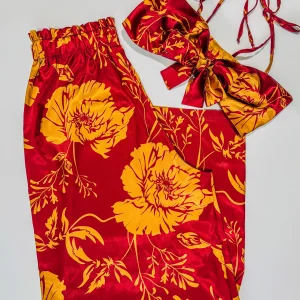 Set Rojo Oscuro & Dorado