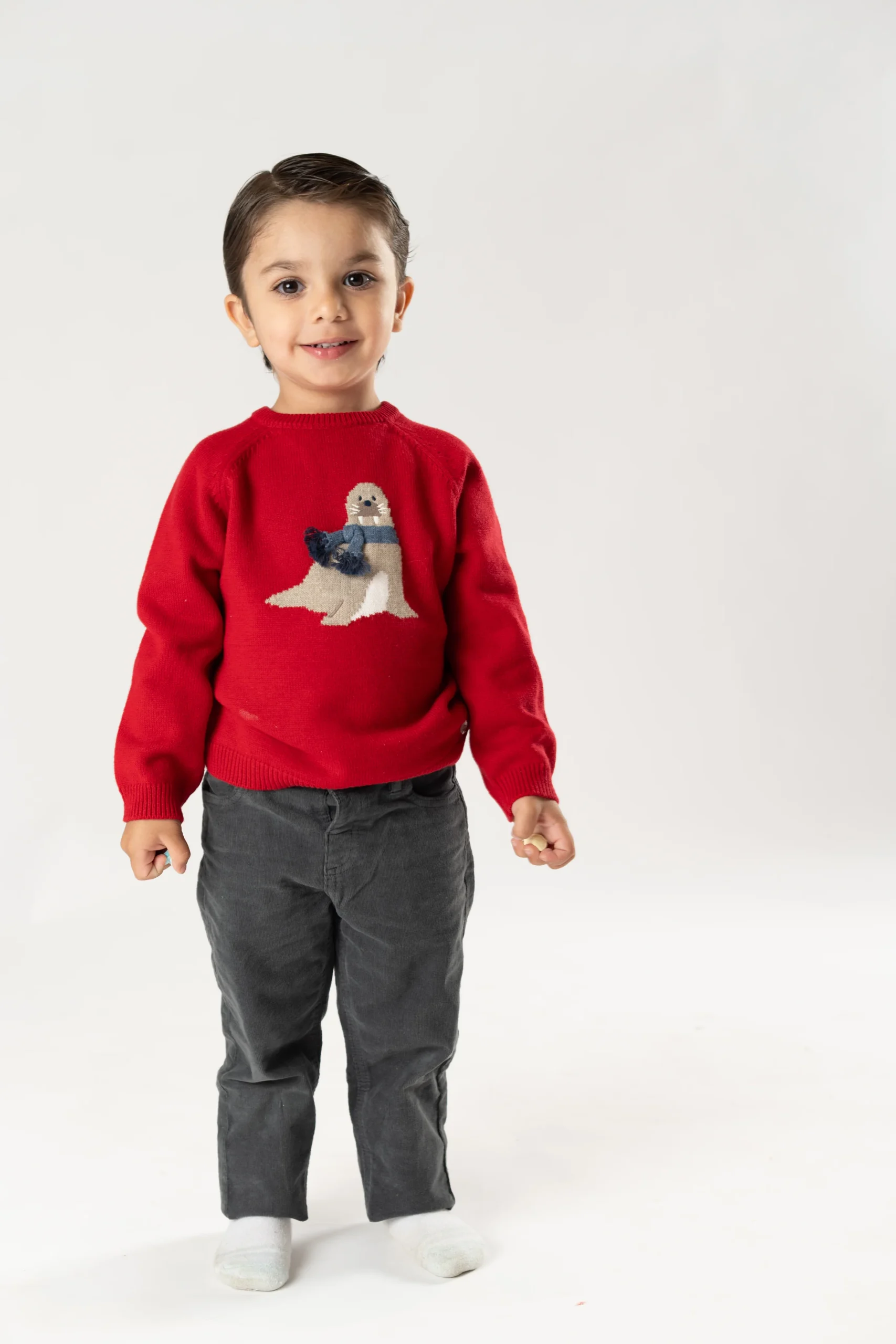 Sueter intarsia morsa rojo - Imagen 4