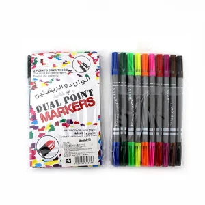 BLISTER 10 COLORES PLUMIN DOBLE PUNTA