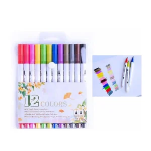 Blister De 12 Plumones Doble Punta Marcadores