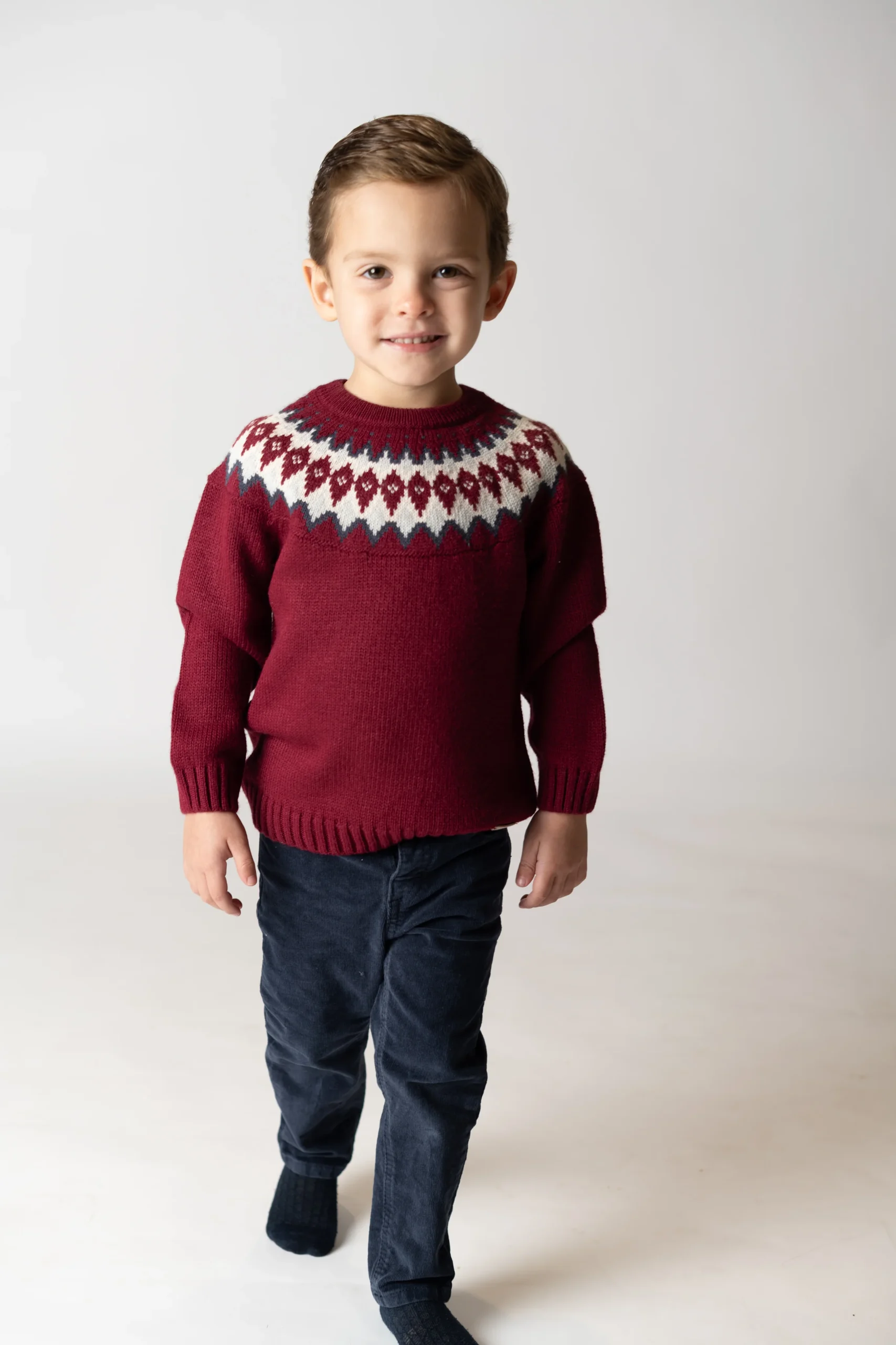 JERSEY JACQUARD "SHERWOOD" BURDEOS - Imagen 5