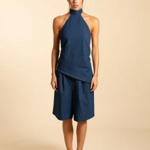 TOP HALTER | DENIM