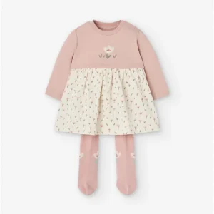 VESTIDO COMBINADO "FLORES" C/MALLAS