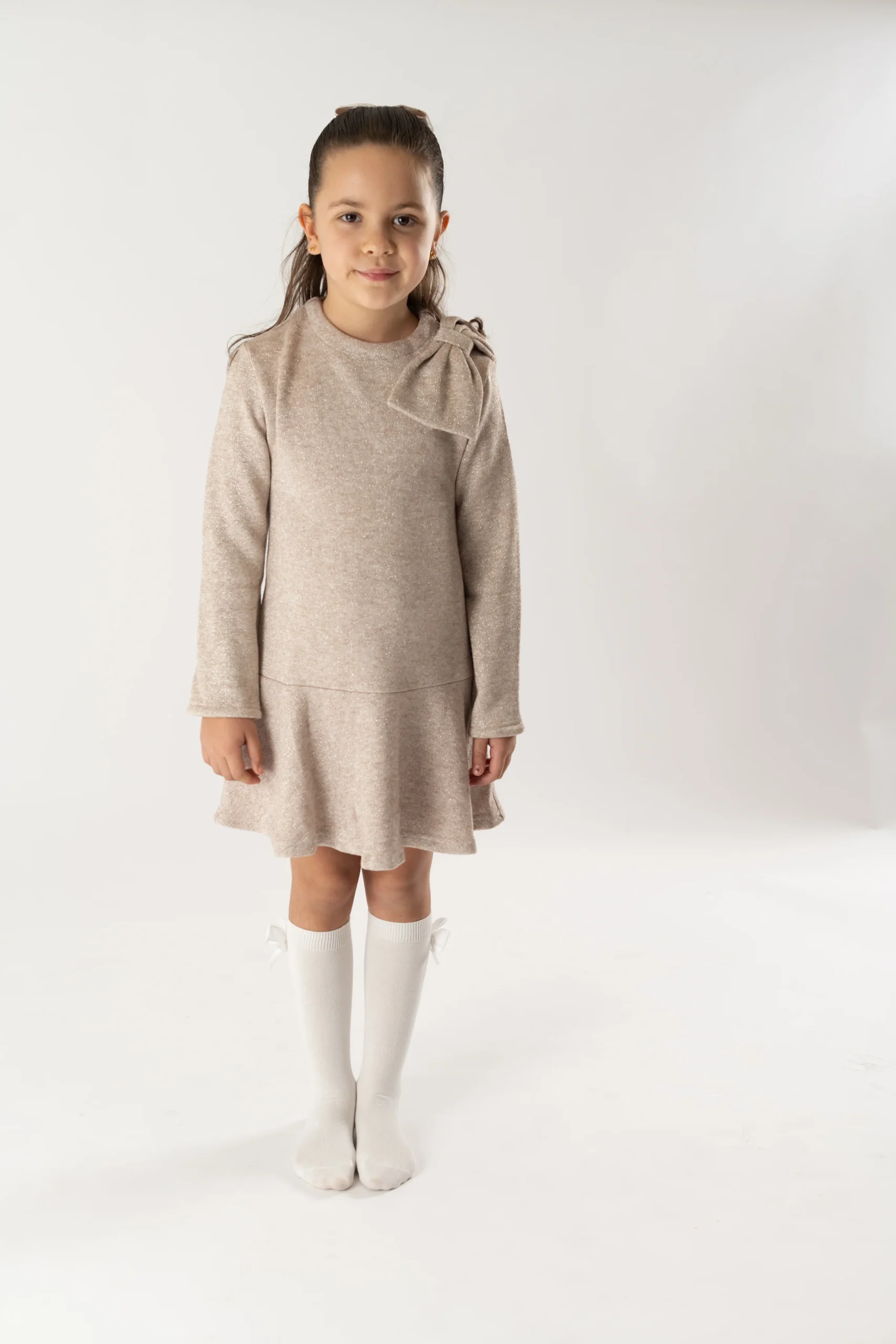 Vestido tricot lazo toffee - Imagen 4