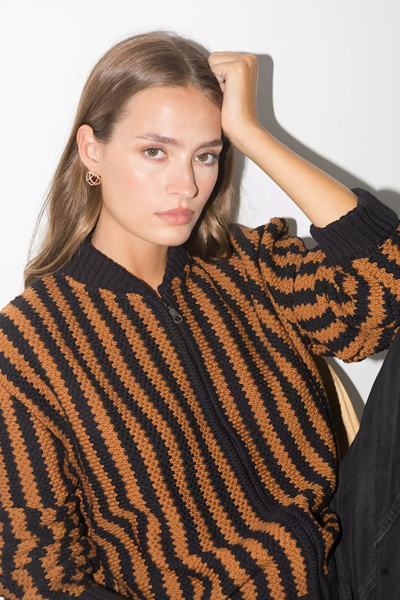 BOMBER NAPO | BROWN & BLACK