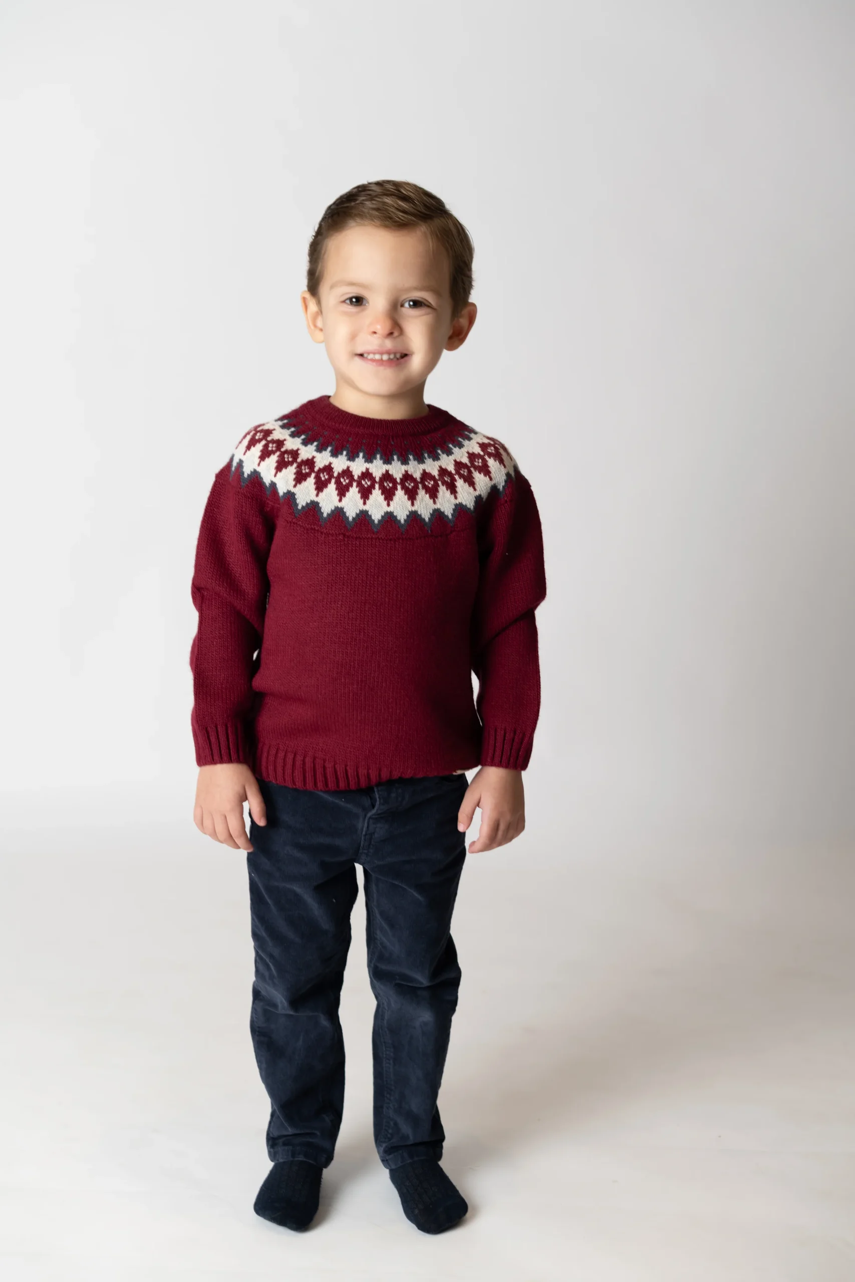 JERSEY JACQUARD "SHERWOOD" BURDEOS - Imagen 3