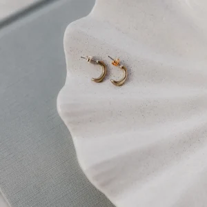 PENDIENTES IRREGULARES PEQUEÑOS MEDIALUNA | BRONCE