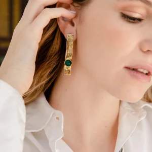 PENDIENTES TOWER CON PIEDRA