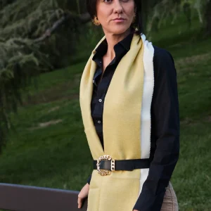 BUFANDA DOBLE CARA WHITE & LIGHT YELLOW