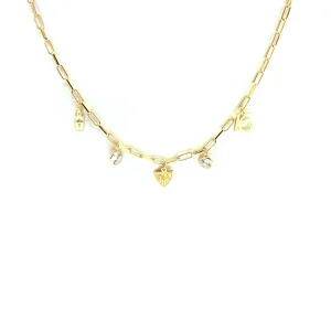 Gargantilla Mini Charms Plata baño oro