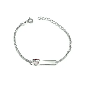 Esclava plata escudo color cadena fina