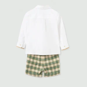 Conj. Bermuda y camisa cuadros verde