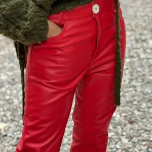 CRAWFORD LEATHER JEANS | CORAL
