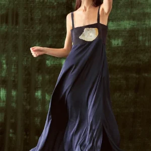 VESTIDO FAJON DE NACAR | AZUL