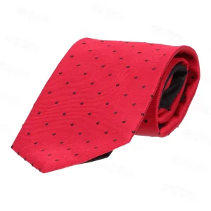 Corbata roja con lunares negros