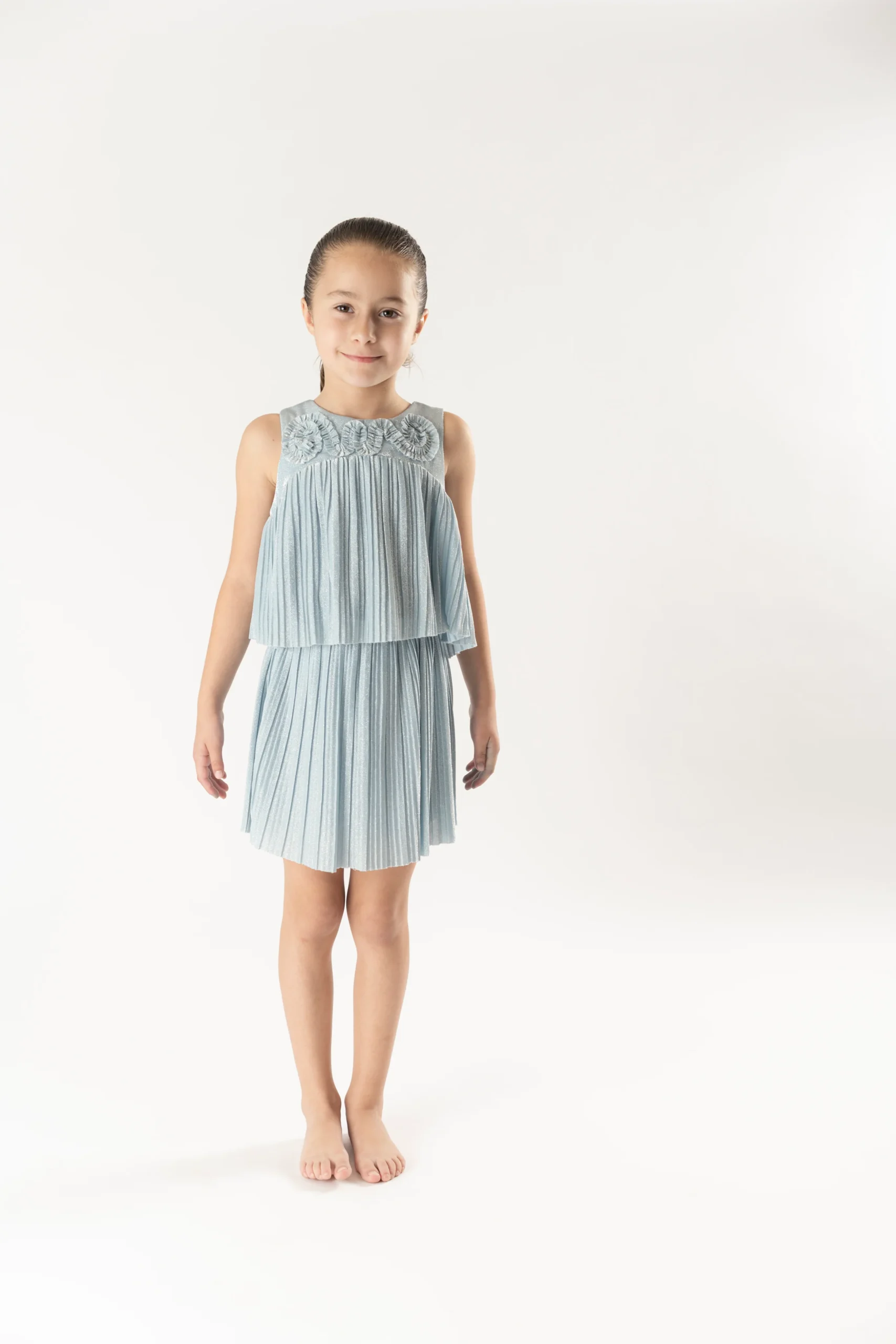 Conj. Falda punto plisado celeste - Imagen 9