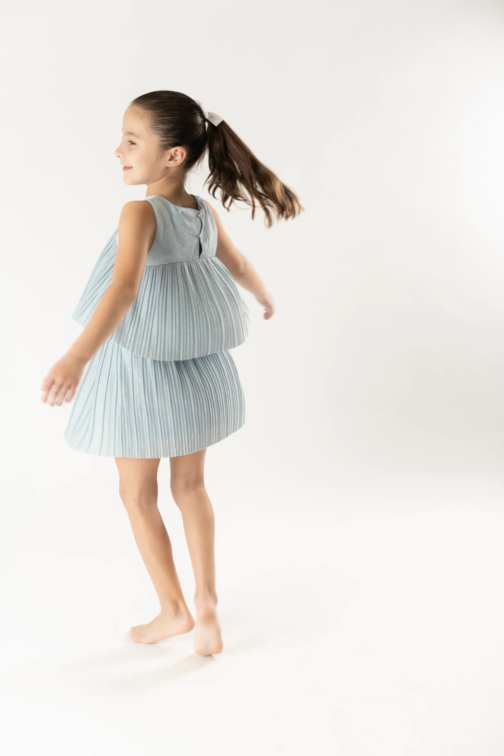 Conj. Falda punto plisado celeste - Imagen 6