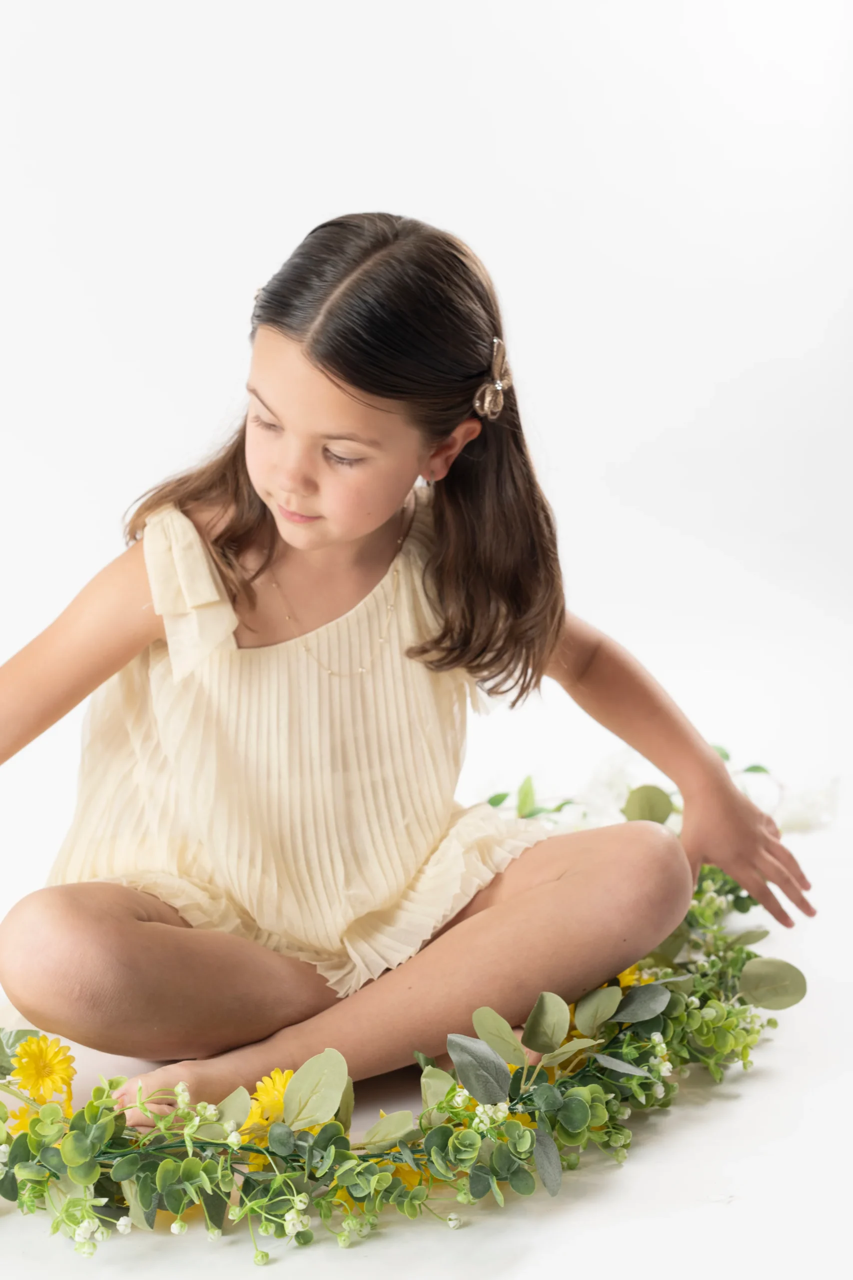 Vestido plisado punto champagne - Imagen 8