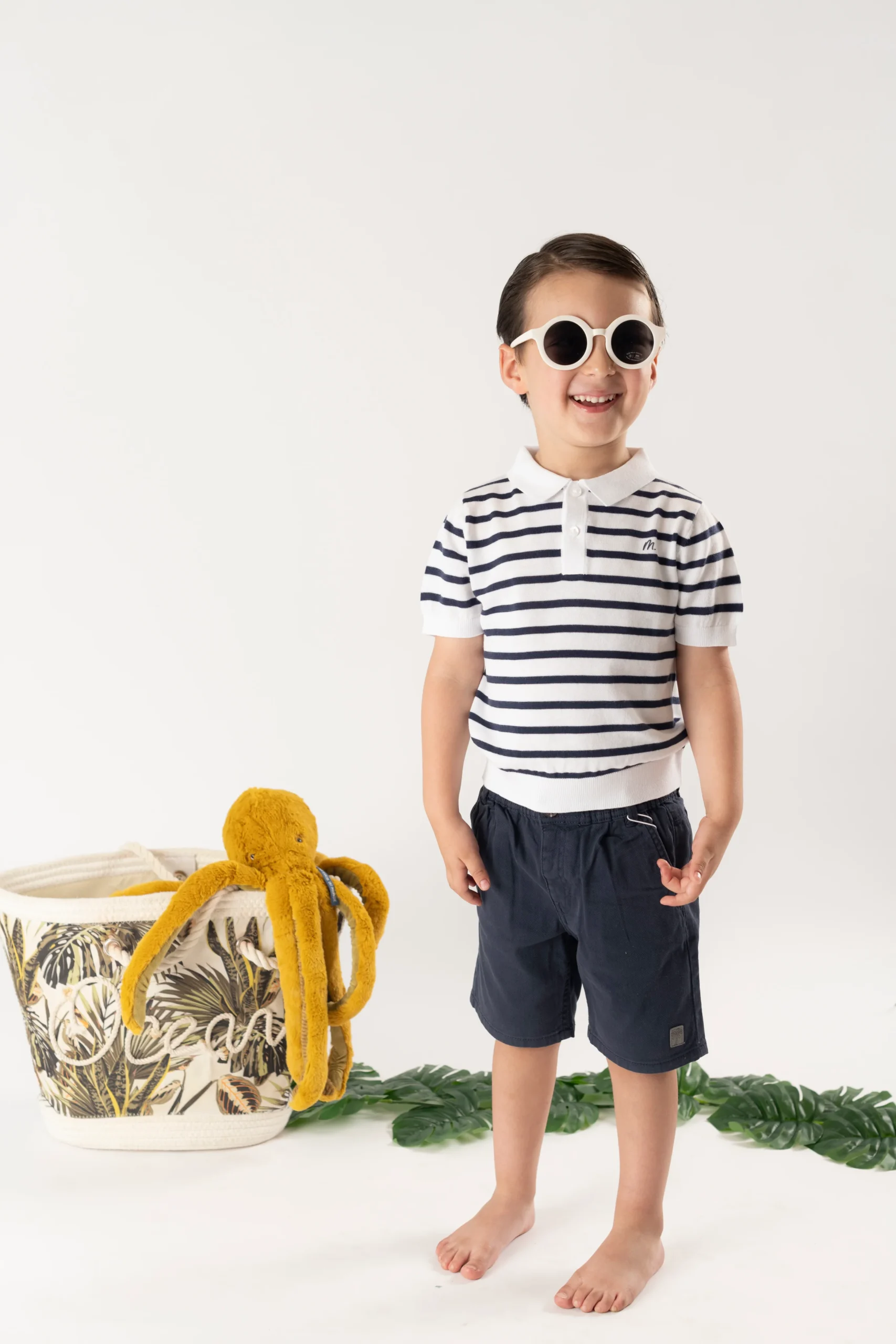 Polo m/c tricot bco-marino - Imagen 9