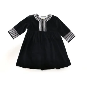 Vestido terciopelo negro con plateado 2