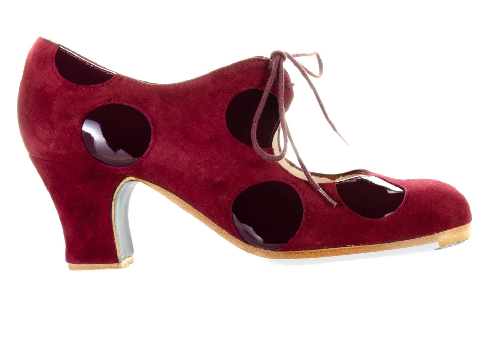 Zapato de flamenco M77 LUNARES CORDONES de Begoña Cervera - Imagen 7