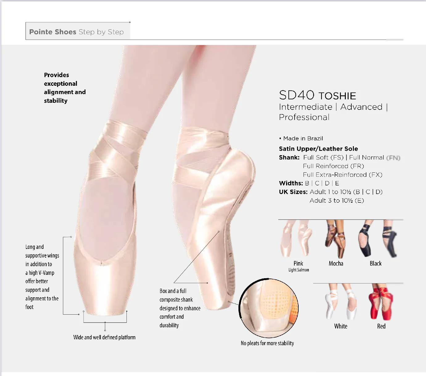 Zapatillas de puntas SD40 TOSHIE de Ballet Clásico de SoDança - Imagen 3