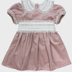 Scarlet Pink velvet sash dress