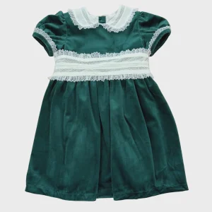 Scarlet Green velvet sash dress