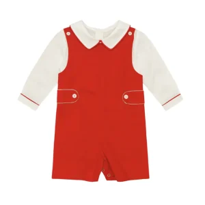 Pete Red Plain shortall w /ls shirt