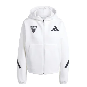 Sudadera mujer con capucha Sevilla FC 25/26 blanca