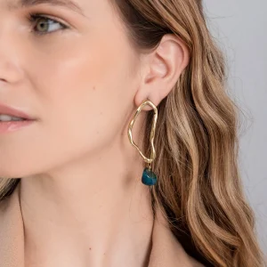 PENDIENTES ANDES CON PIEDRA | BRONCE