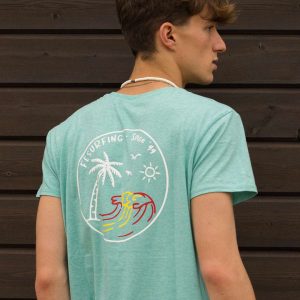 Camiseta Palmera Verde-Agua