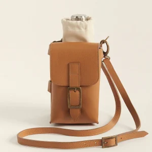 PORTA BOTELLA HORNERO CUERO | MARRON