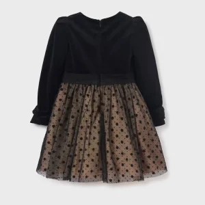 Vestido tul topos flocados