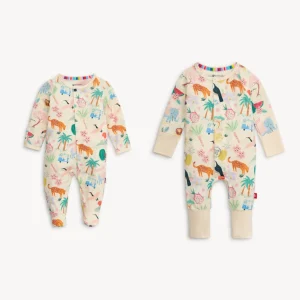 WANDERLUST WILDLIFE MAGNETIC MODAL FOOTIE & COVERALL