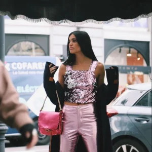 PANTALON FORMAL CUERO | ROSA