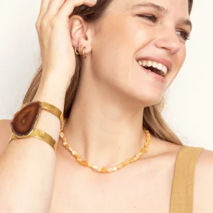 BRAZALETE INDIA CON PIEDRA | BRONCE