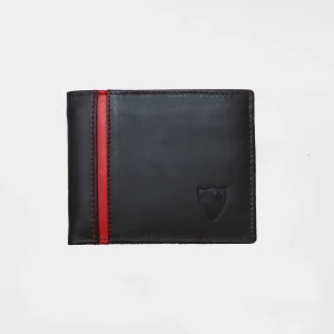 Cartera americana vivo rojo piel marrón