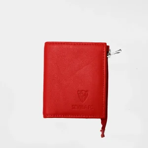 Monedero de piel rojo para mujer