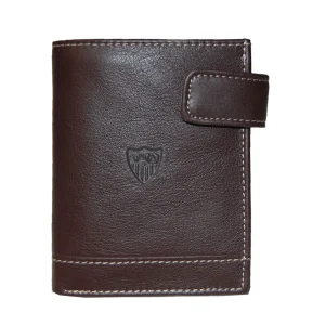 Cartera marrón con cierre piel